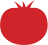 Red tomato silhouette on black background.
